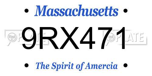 9RX471 Massachusetts License Plate