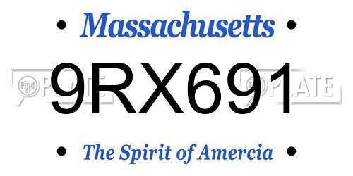 9RX691 Massachusetts License Plate