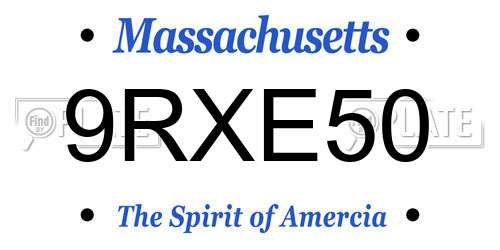 9RXE50 Massachusetts License Plate