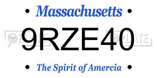 9RZE40 Massachusetts License Plate