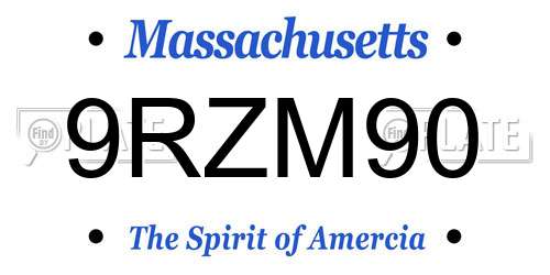 9RZM90 Massachusetts License Plate