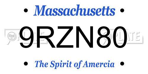 9RZN80 Massachusetts License Plate