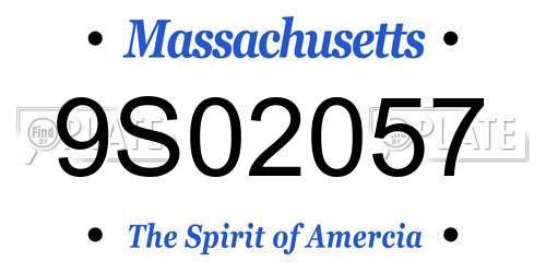 9S02057 Massachusetts License Plate