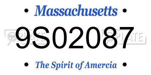 9S02087 Massachusetts License Plate