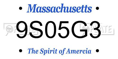 9S05G3 Massachusetts License Plate