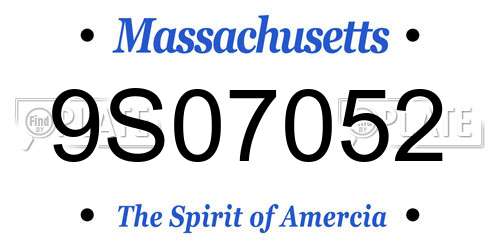 9S07052 Massachusetts License Plate