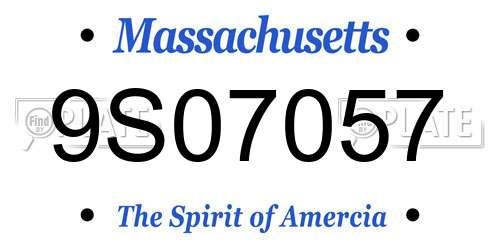 9S07057 Massachusetts License Plate