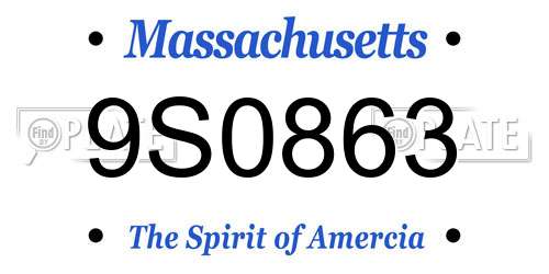 9S0863 Massachusetts License Plate