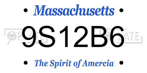 9S12B6 Massachusetts License Plate