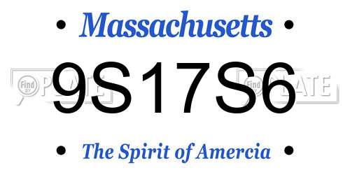 9S17S6 Massachusetts License Plate