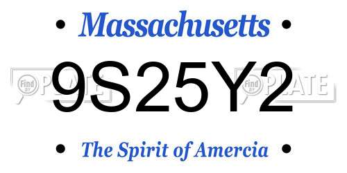 9S25Y2 Massachusetts License Plate