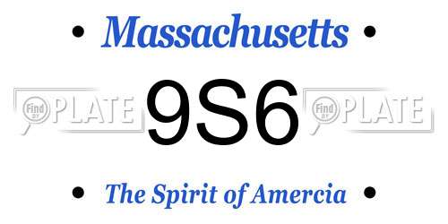 9S6 Massachusetts License Plate