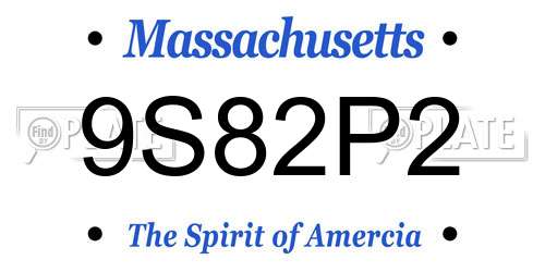 9S82P2 Massachusetts License Plate