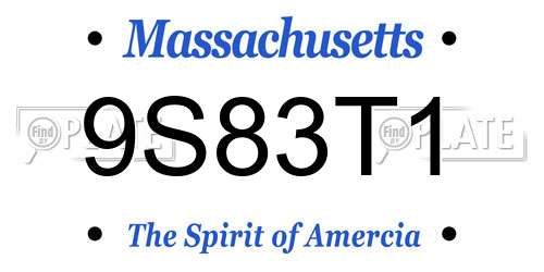 9S83T1 Massachusetts License Plate