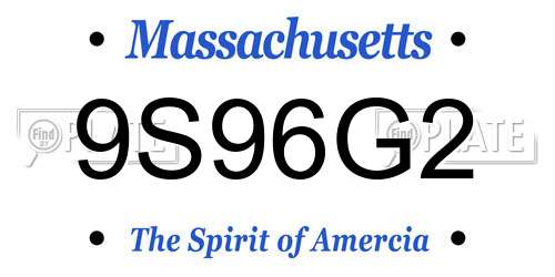9S96G2 Massachusetts License Plate