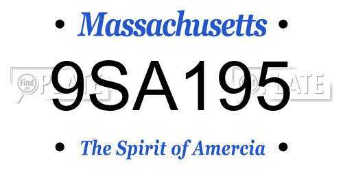 9SA195 Massachusetts License Plate