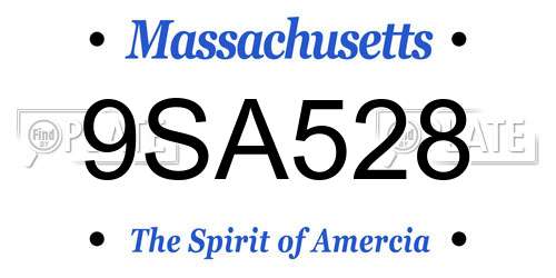 9SA528 Massachusetts License Plate