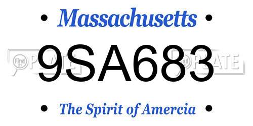 9SA683 Massachusetts License Plate