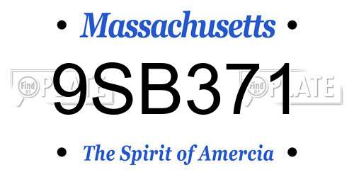 9SB371 Massachusetts License Plate