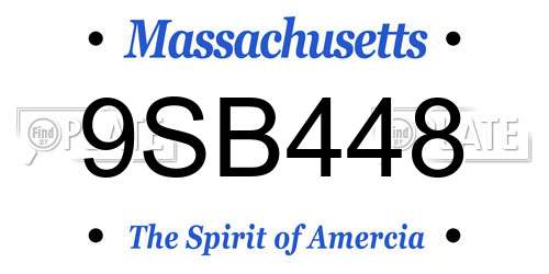 9SB448 Massachusetts License Plate