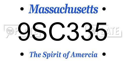 9SC335 Massachusetts License Plate
