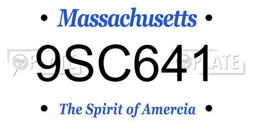 9SC641 Massachusetts License Plate