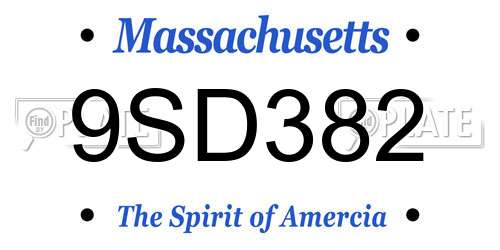 9SD382 Massachusetts License Plate