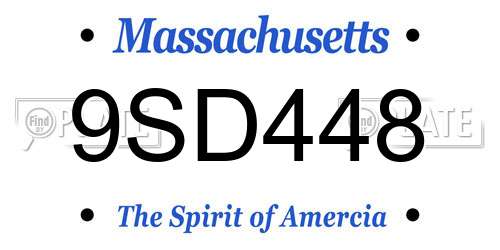 9SD448 Massachusetts License Plate