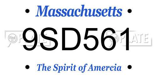 9SD561 Massachusetts License Plate