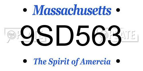 9SD563 Massachusetts License Plate