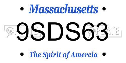 9SDS63 Massachusetts License Plate