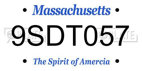 9SDT057 Massachusetts License Plate