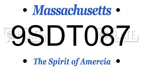 9SDT087 Massachusetts License Plate