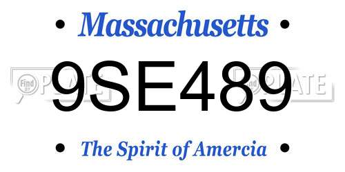 9SE489 Massachusetts License Plate
