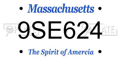 9SE624 Massachusetts License Plate