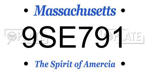 9SE791 Massachusetts License Plate