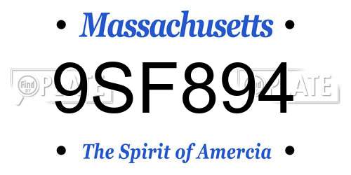 9SF894 Massachusetts License Plate