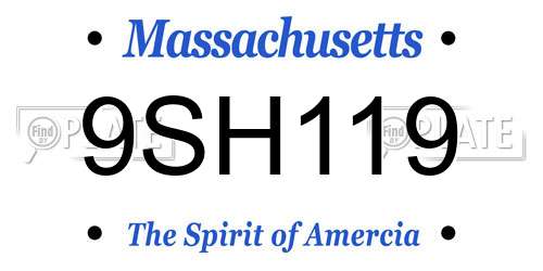 9SH119 Massachusetts License Plate