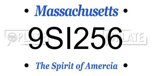 9SI256 Massachusetts License Plate