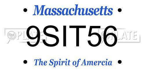 9SIT56 Massachusetts License Plate