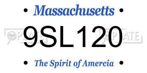9SL120 Massachusetts License Plate