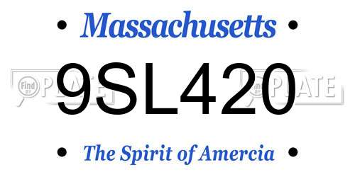9SL420 Massachusetts License Plate