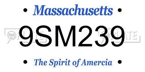 9SM239 Massachusetts License Plate