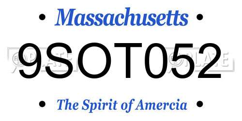 9SOT052 Massachusetts License Plate