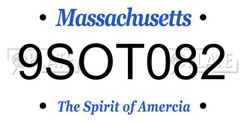 9SOT082 Massachusetts License Plate
