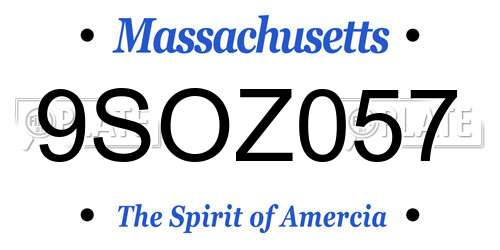 9SOZ057 Massachusetts License Plate
