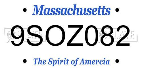 9SOZ082 Massachusetts License Plate