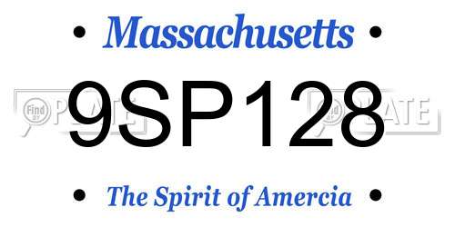 9SP128 Massachusetts License Plate