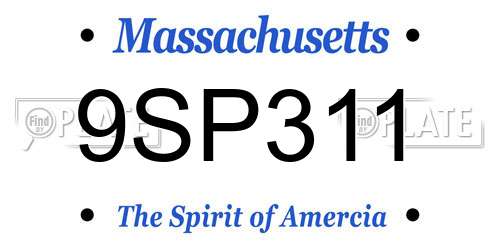 9SP311 Massachusetts License Plate