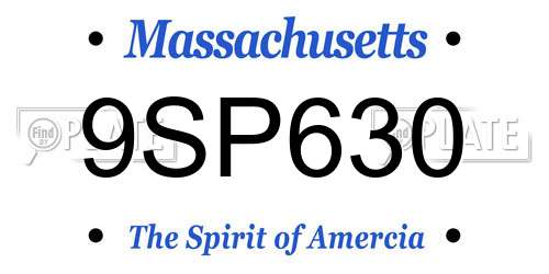 9SP630 Massachusetts License Plate